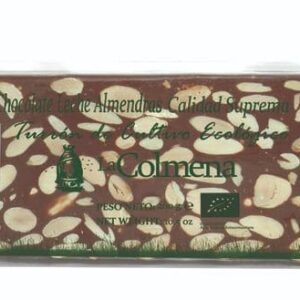 Turrón Chocolate  con leche y almendras, vegano eco